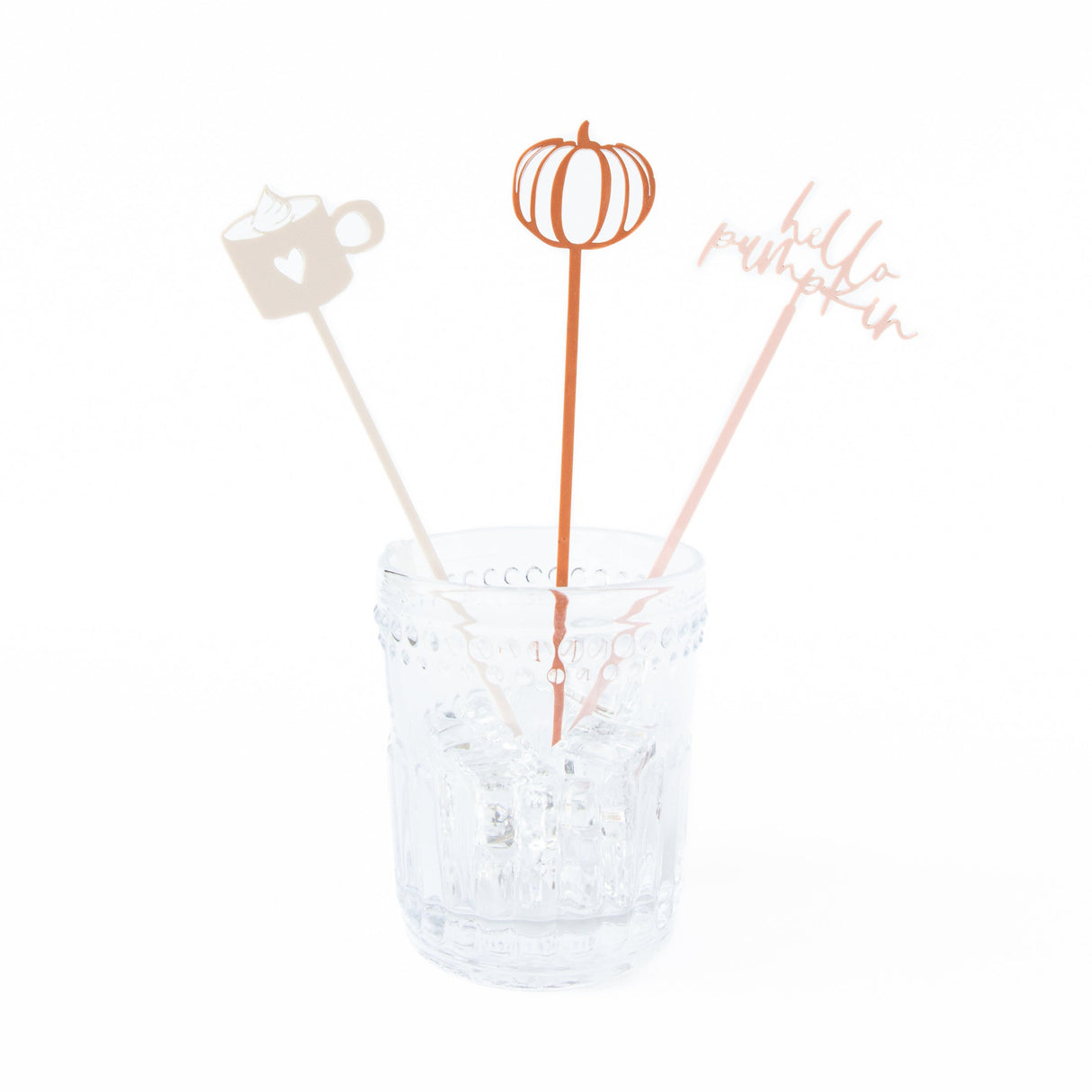 Hello Pumpkin Drink Stirrers from The Cotton & Canvas Co.