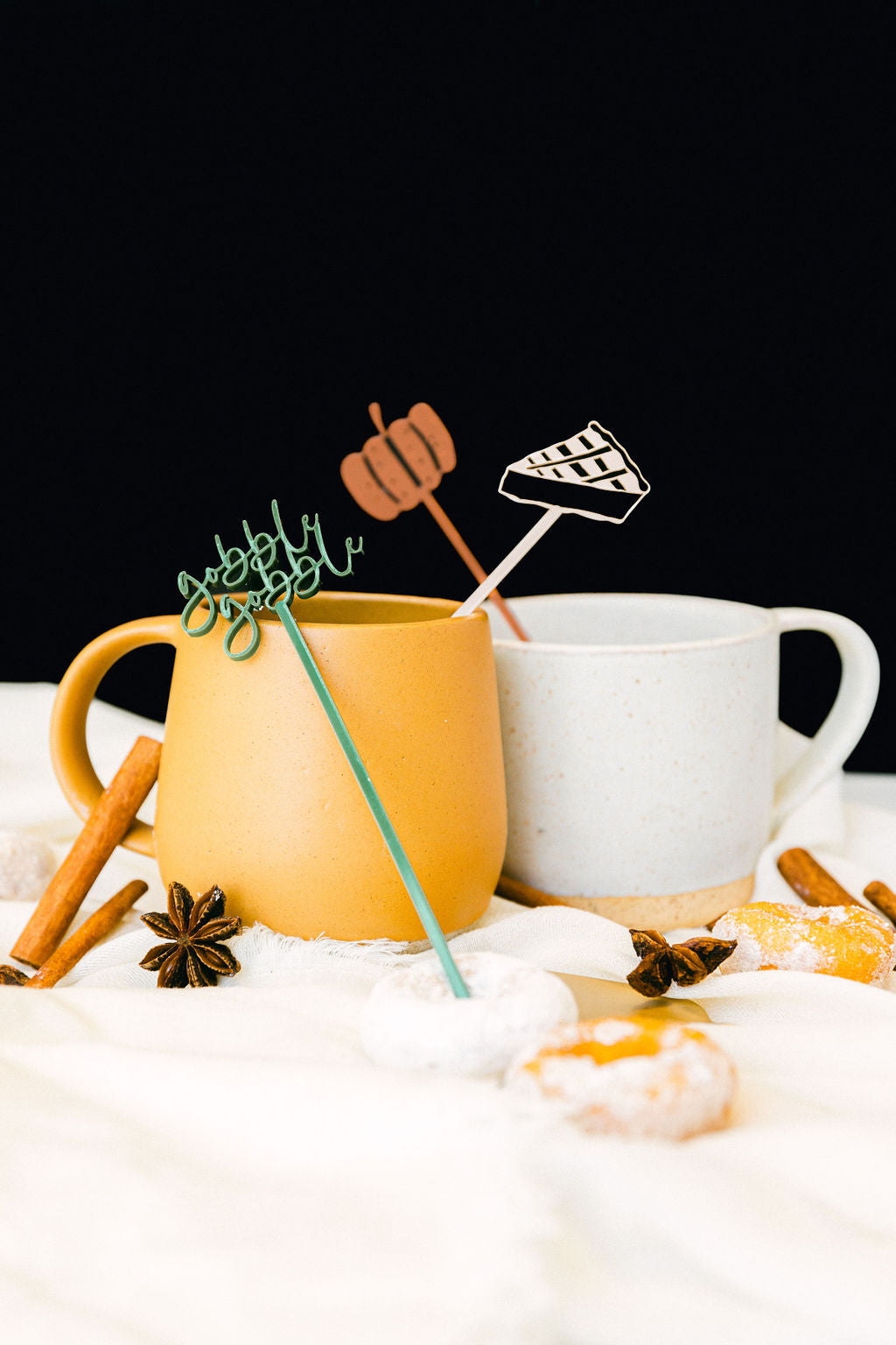 Happy Fall Drink Stirrers from The Cotton & Canvas Co.