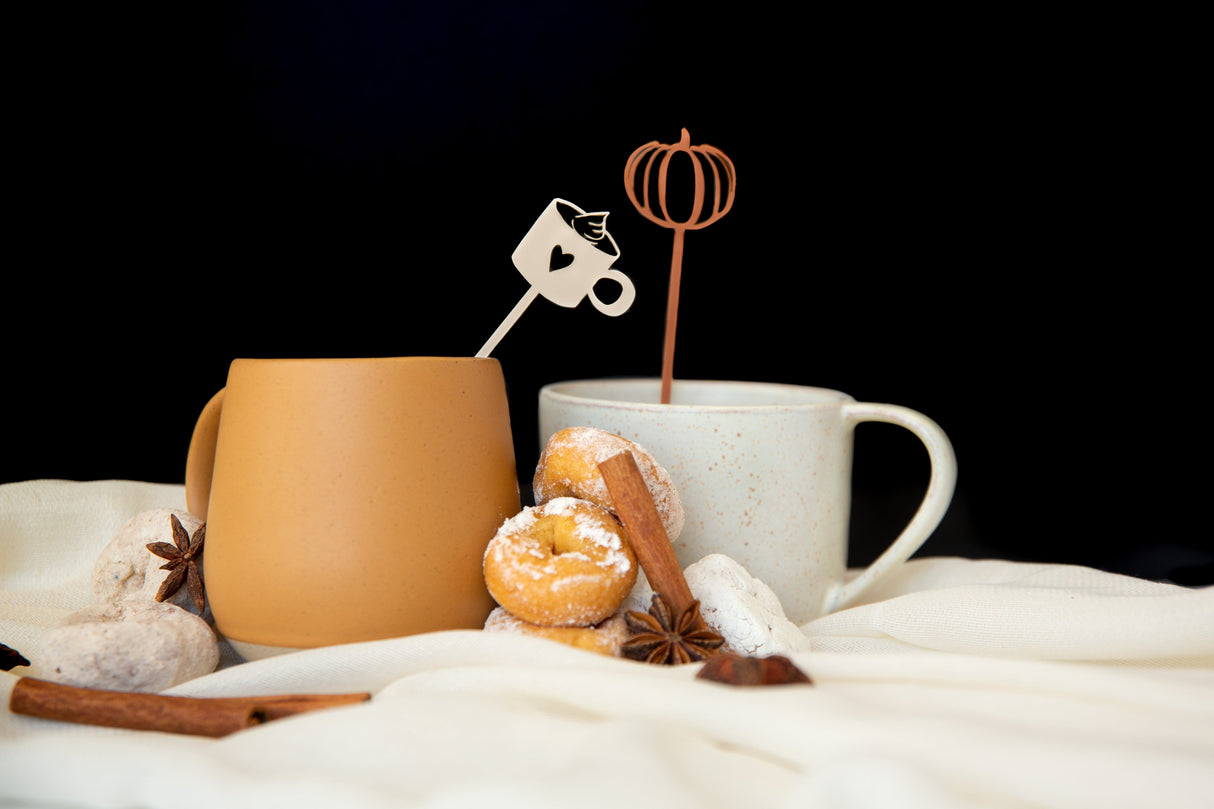 Hello Pumpkin Drink Stirrers from The Cotton & Canvas Co.