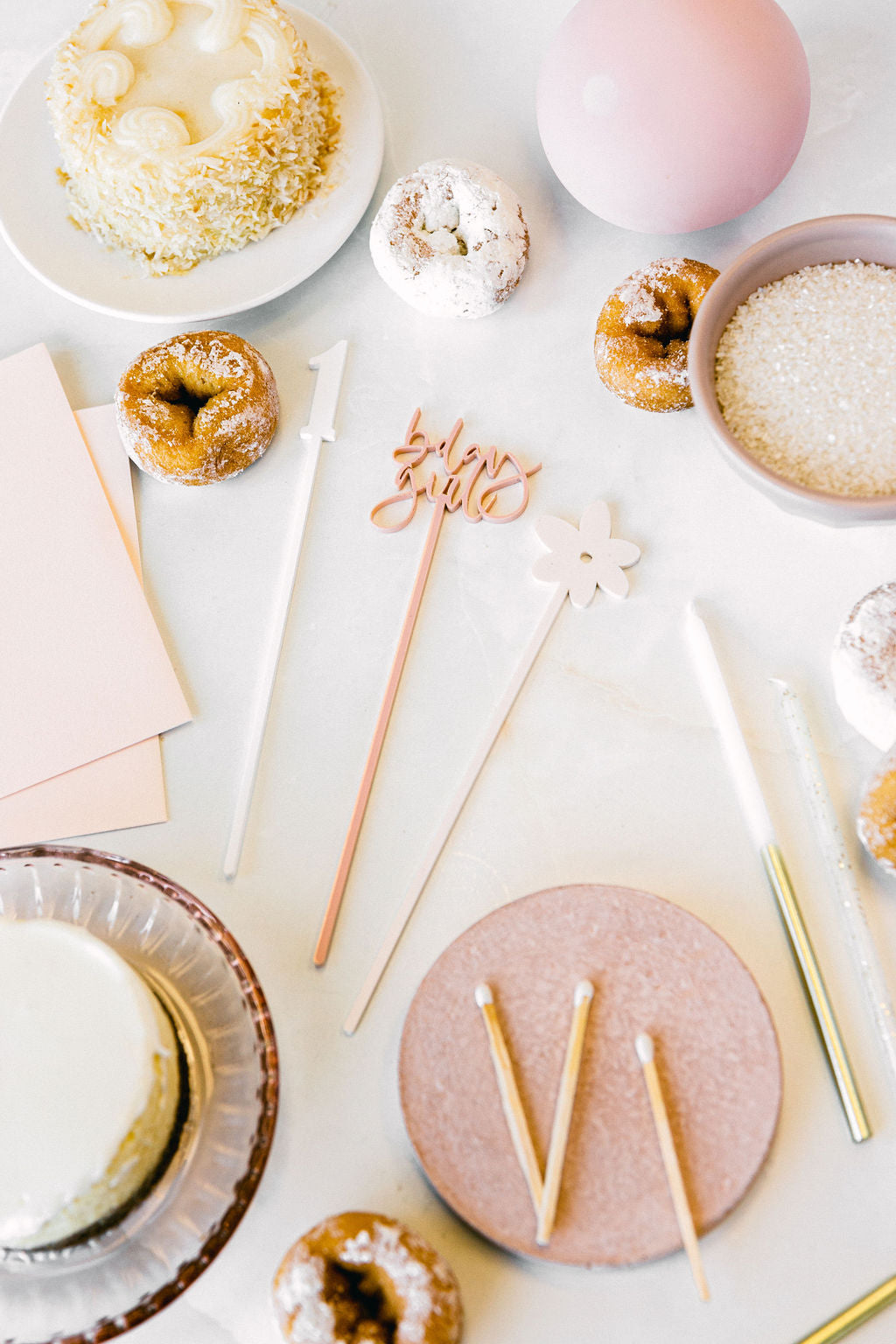 Girl's First Birthday Drink Stirrers from The Cotton & Canvas Co.