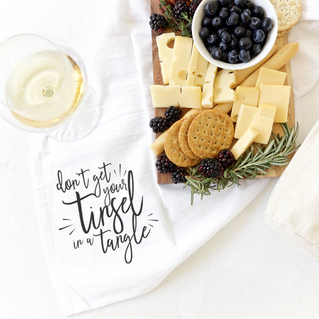 Don't Get Your Tinsel in a Tangle Christmas Kitchen Tea Towel
