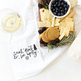 Eat, Drink and Be Merry Christmas Kitchen Tea Towel