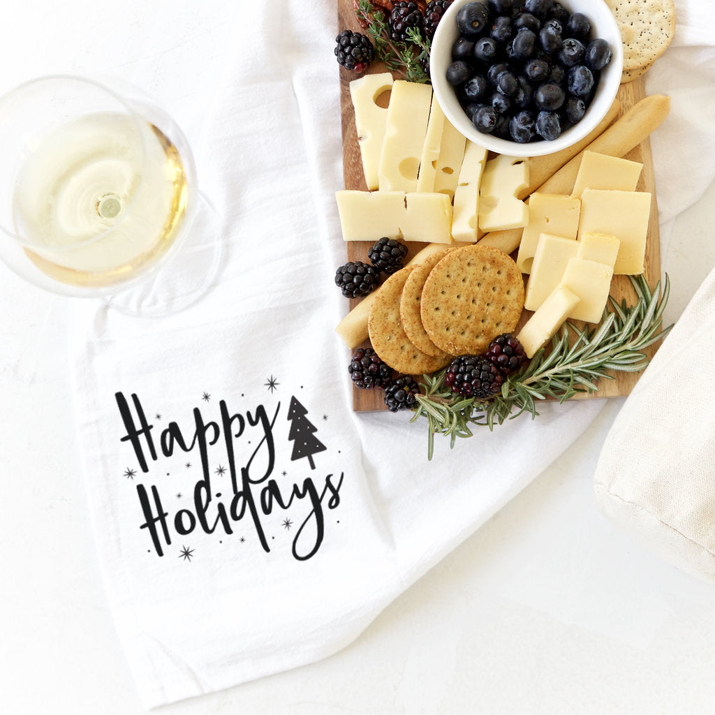 Happy Holidays Christmas Kitchen Tea Towel