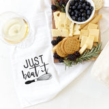 Just Beat It Kitchen Tea Towel from The Cotton & Canvas Co.