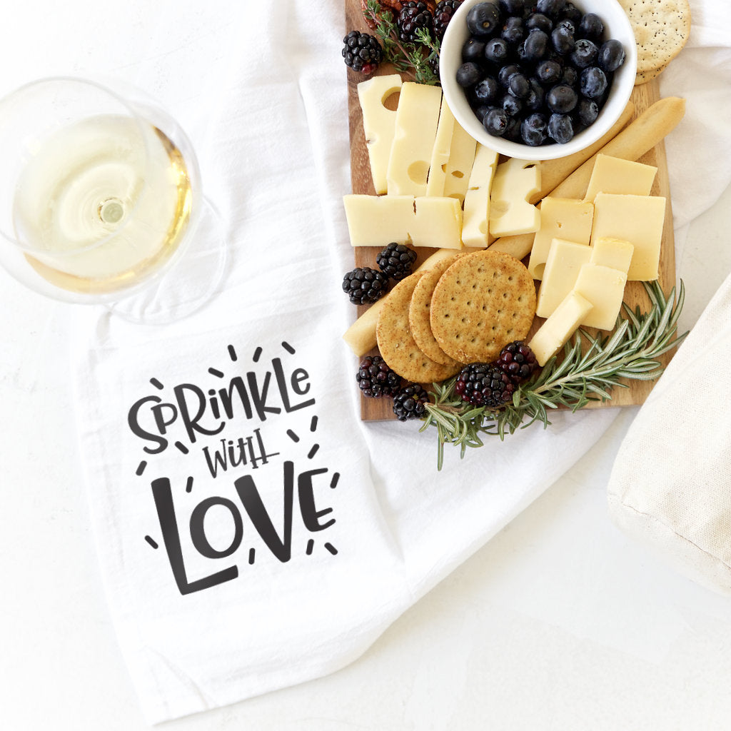 Sprinkle With Love Kitchen Tea Towel from The Cotton & Canvas Co.
