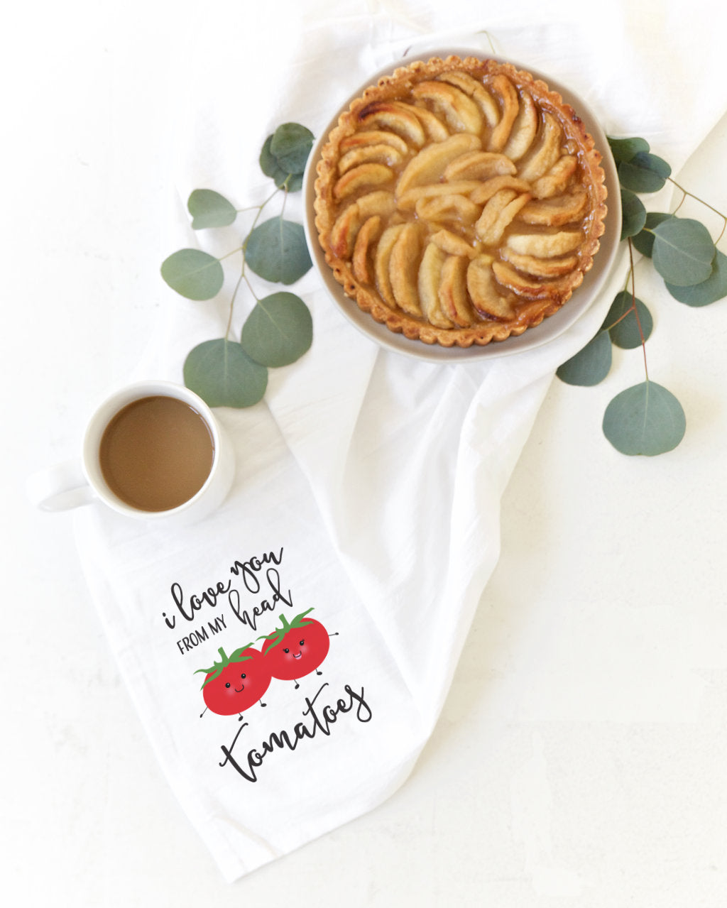I Love You From My Head Tomatoes Kitchen Tea Towel