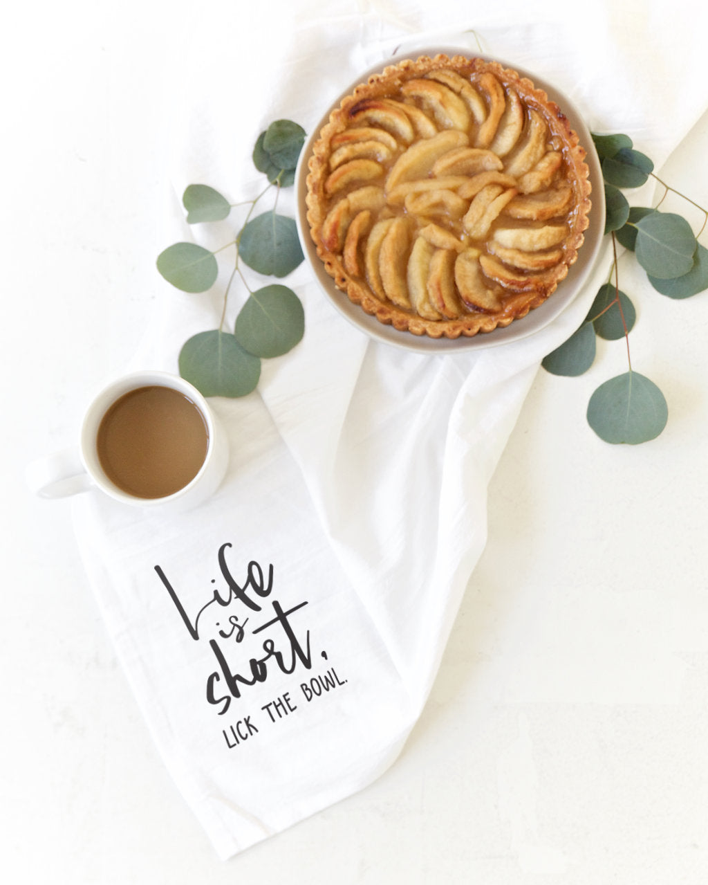 Life is Short, Lick the Bowl Kitchen Tea Towel from The Cotton & Canvas Co.