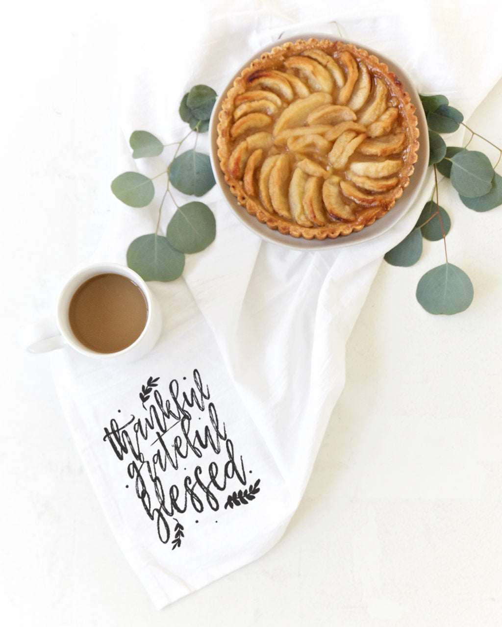 Thankful Grateful Blessed Kitchen Tea Towel from The Cotton & Canvas Co.