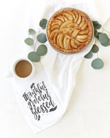 Thankful Grateful Blessed Kitchen Tea Towel from The Cotton & Canvas Co.