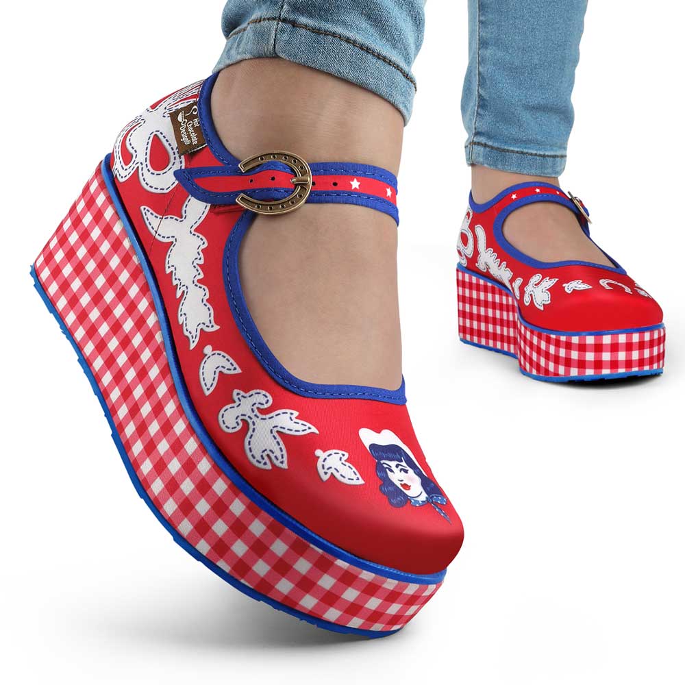 Chocolaticas® Cowgirl Women's Mary Jane Platform From Hot Chocolate Design