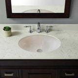 Botticino Marble Natural Stone Oval Shape Above Vanity Vessel Sink Honed (W)16" (L)20.5" (H)6" From Villohome