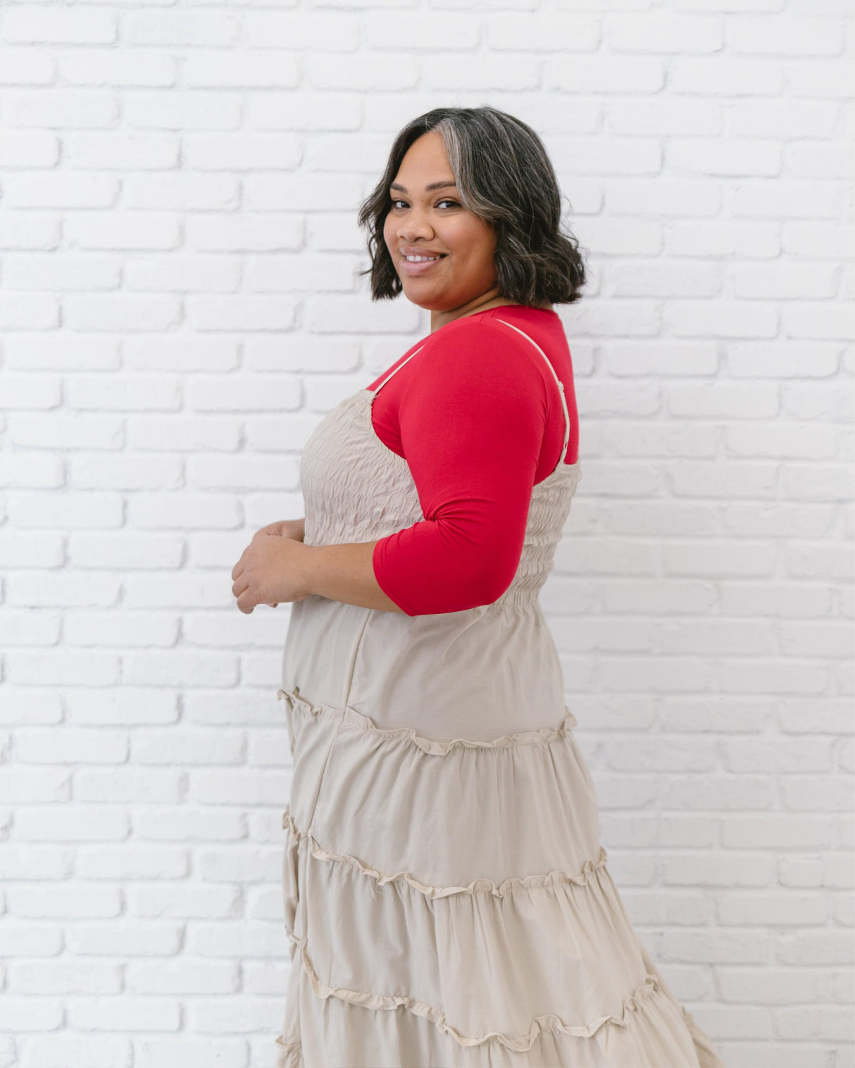 Crew Neck 3/4 Sleeve Halftee from HALFTEE Layering Fashions