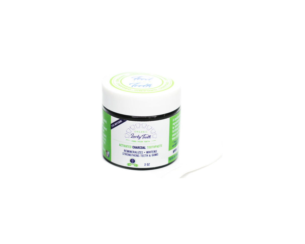 Extra Whitening Organic Charcoal Toothpaste 2oz From Lucky Teeth