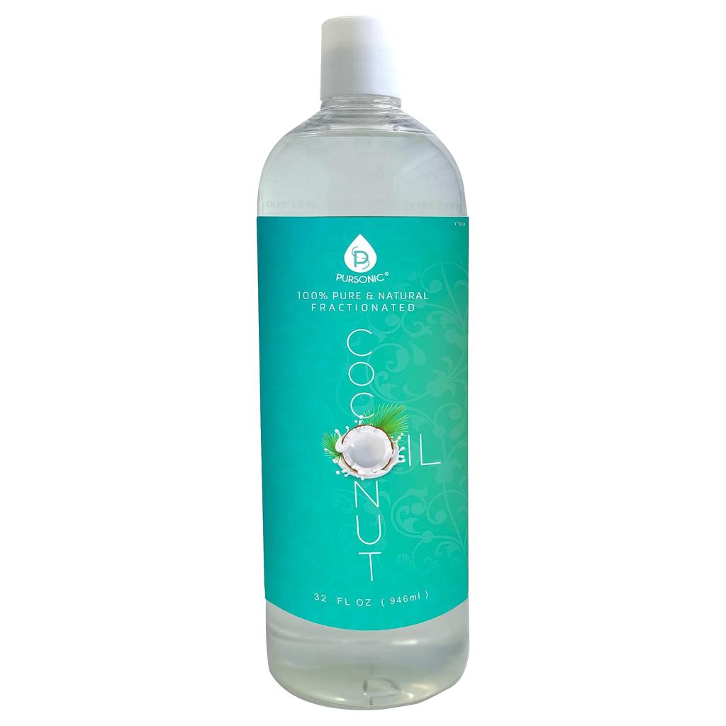 100% Pure Oil for Massages, Therapeutic Recipes & Essential Oils, Fractionated Coconut, 32 Fl Oz from Pursonic