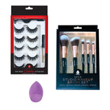 Pursonic Glam Essentials Bundle: 3D Faux Mink Lashes, Makeup Sponge & Brush Set from Pursonic