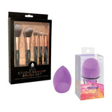 Pursonic Complete Makeup Application Kit - 5-Piece Studio Makeup Brush Set & Facial Makeup Blender Sponge with Stand from Pursonic