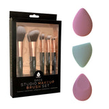 5-Piece Studio Makeup Brush Set & 3-Pack Beauty Makeup Sponge Blenders – Flawless Application Essentials from Pursonic