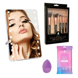 Pursonic Makeup Essentials Set: Brush Set, Wipes, Blender Sponge & Smart Vanity Mirror from Pursonic