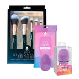 Makeup Essentials Bundle: Brushes, Wipes & Blender Sponge from Pursonic