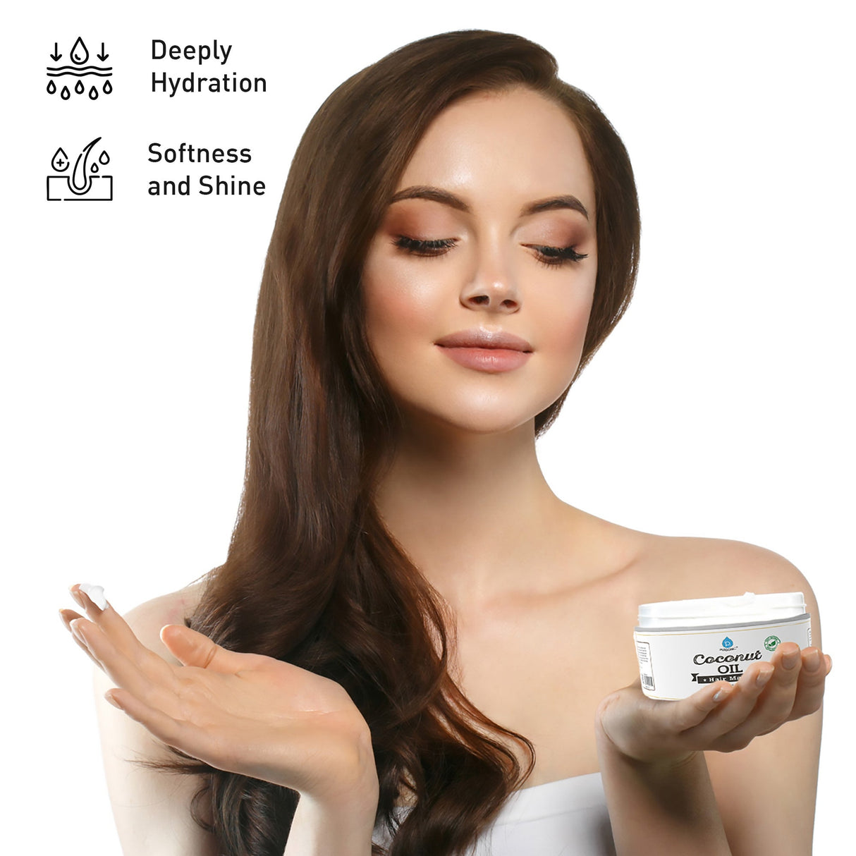 100% Natural Coconut Oil Hair Mask 10 Oz from Pursonic