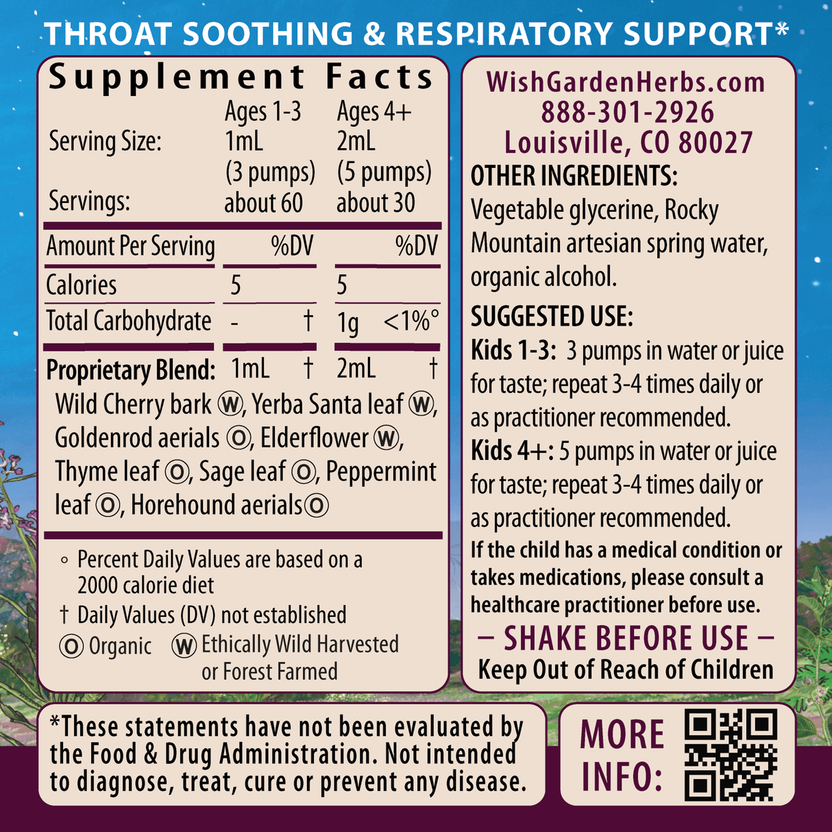 Congestion Rescue Immune Support for Kids From WishGarden Herbs