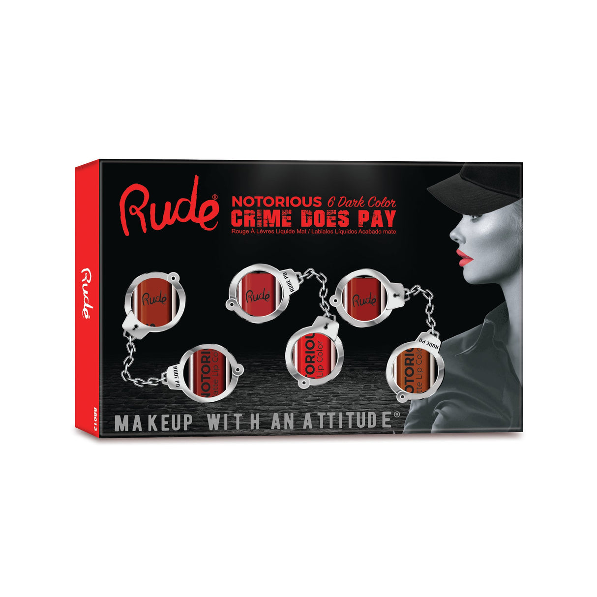 Crime Does Pay Notorious 6 Lip Color Set - Dark From Rude Cosmetics
