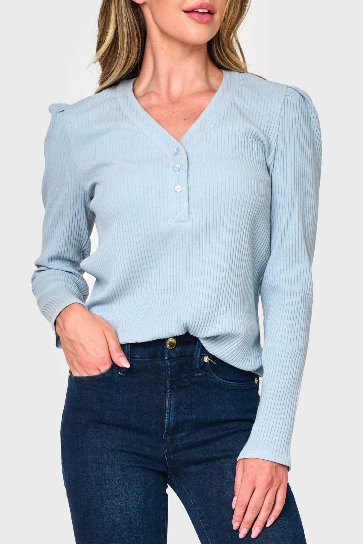 The Amelia Ribbed Henley  From Gibsonlook