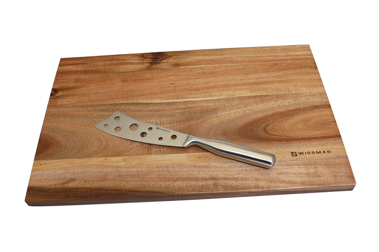 Cheese Serving Board Set | Acacia Wood with Stainless Steel Knife | Swissmar from Swissmar INC