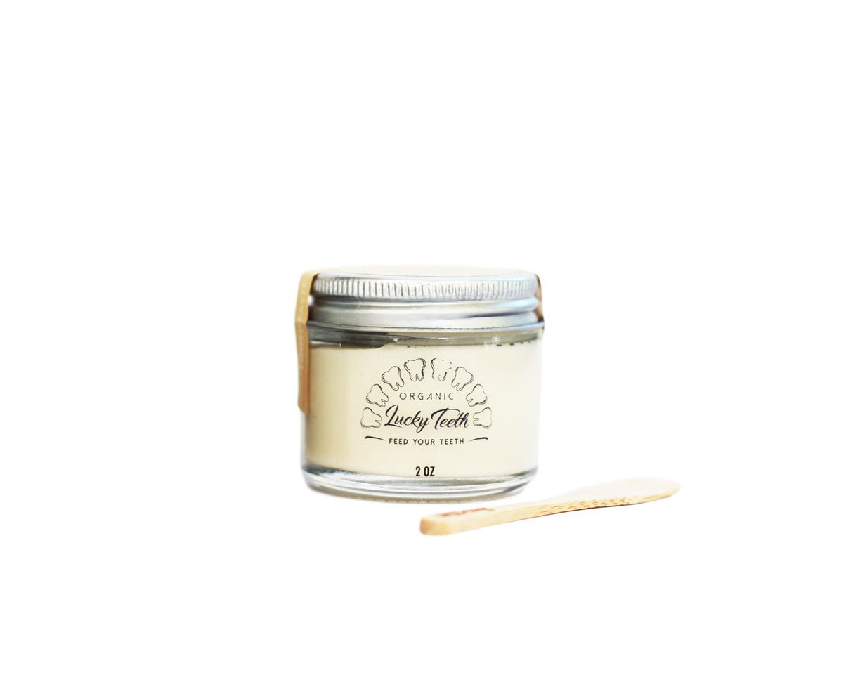 Organic Remineralizing Toothpaste in Glass Jar - Fluoride Free Toothpaste From Lucky Teeth