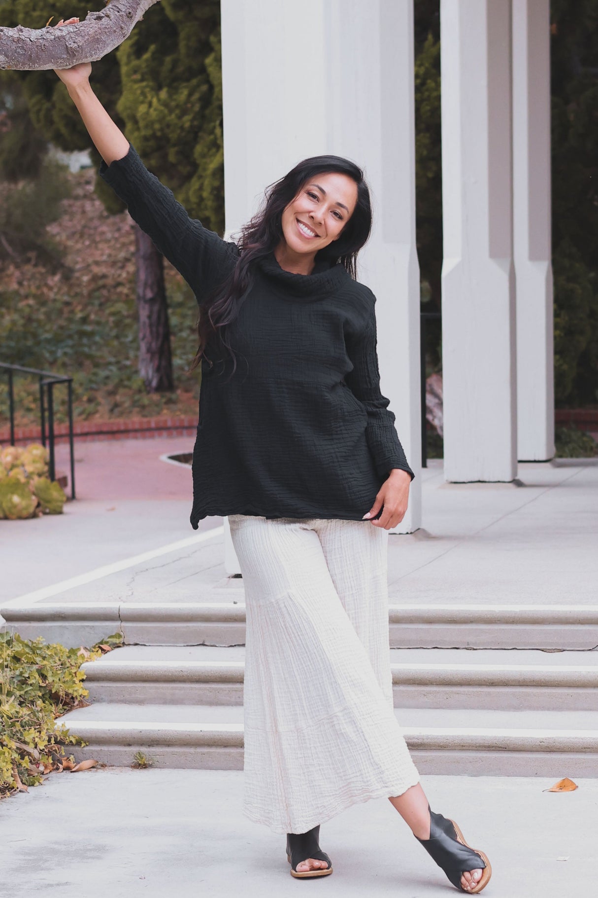 Khuna Cowl Tunic Top From Cotton Flower Clothing