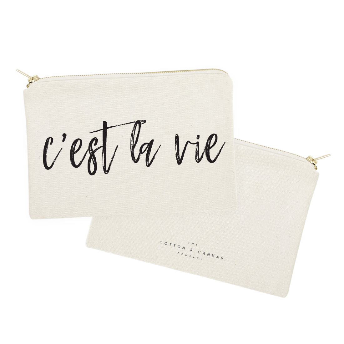 C'est La Vie Cotton Canvas Cosmetic Bag from The Cotton & Canvas Co.