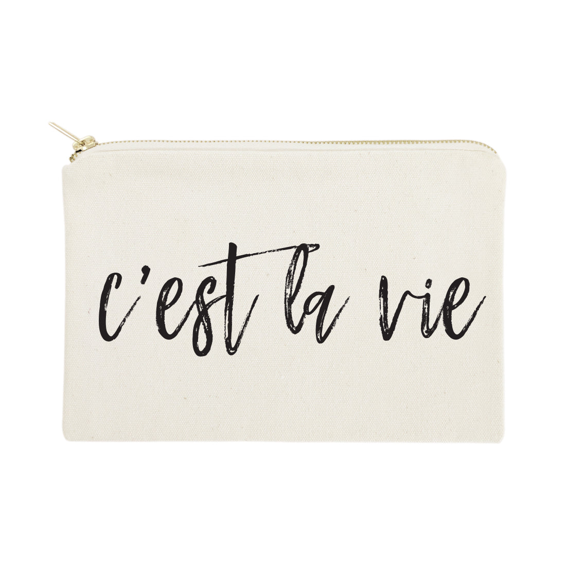 C'est La Vie Cotton Canvas Cosmetic Bag from The Cotton & Canvas Co.