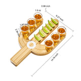 Cactus Tequila Tray & Shot Glasses Set - Tequila Gifts & Mexican Gifts - Bamboo Shot Glass Holder Serving Tray - Flight Board with Lemon Bowl, Salt Rimmer & Shot Glass Set - Party Shot Board, Gift from The Wine Savant