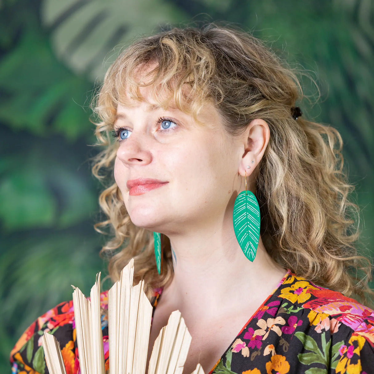 Calathea Leaf Hoops from LE CHIC MIAMI