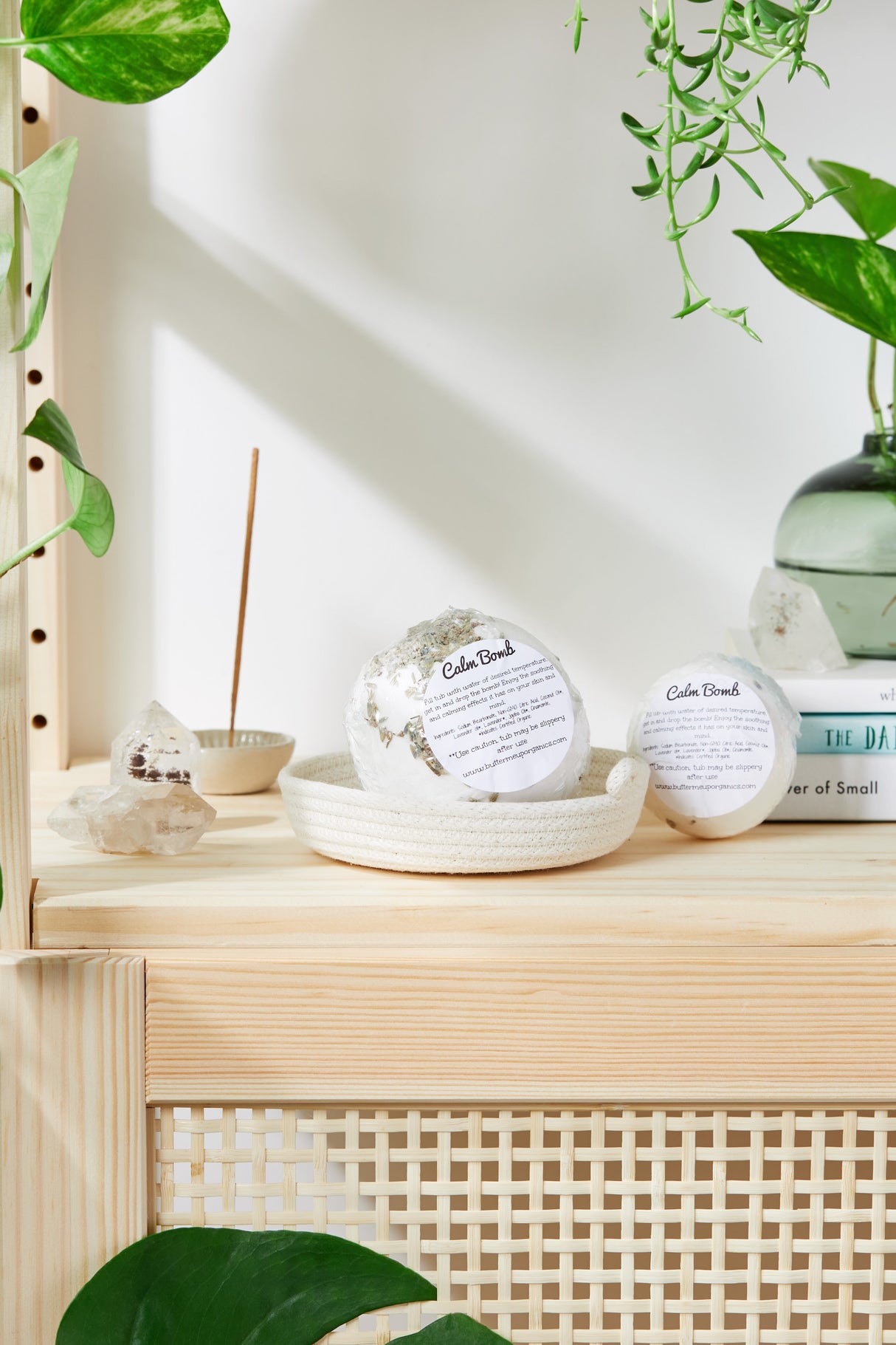 Organic Bath Bomb Calm Bomb- TWO SIZES lavender and chamomile bath fizzie from Butter Me Up Organics