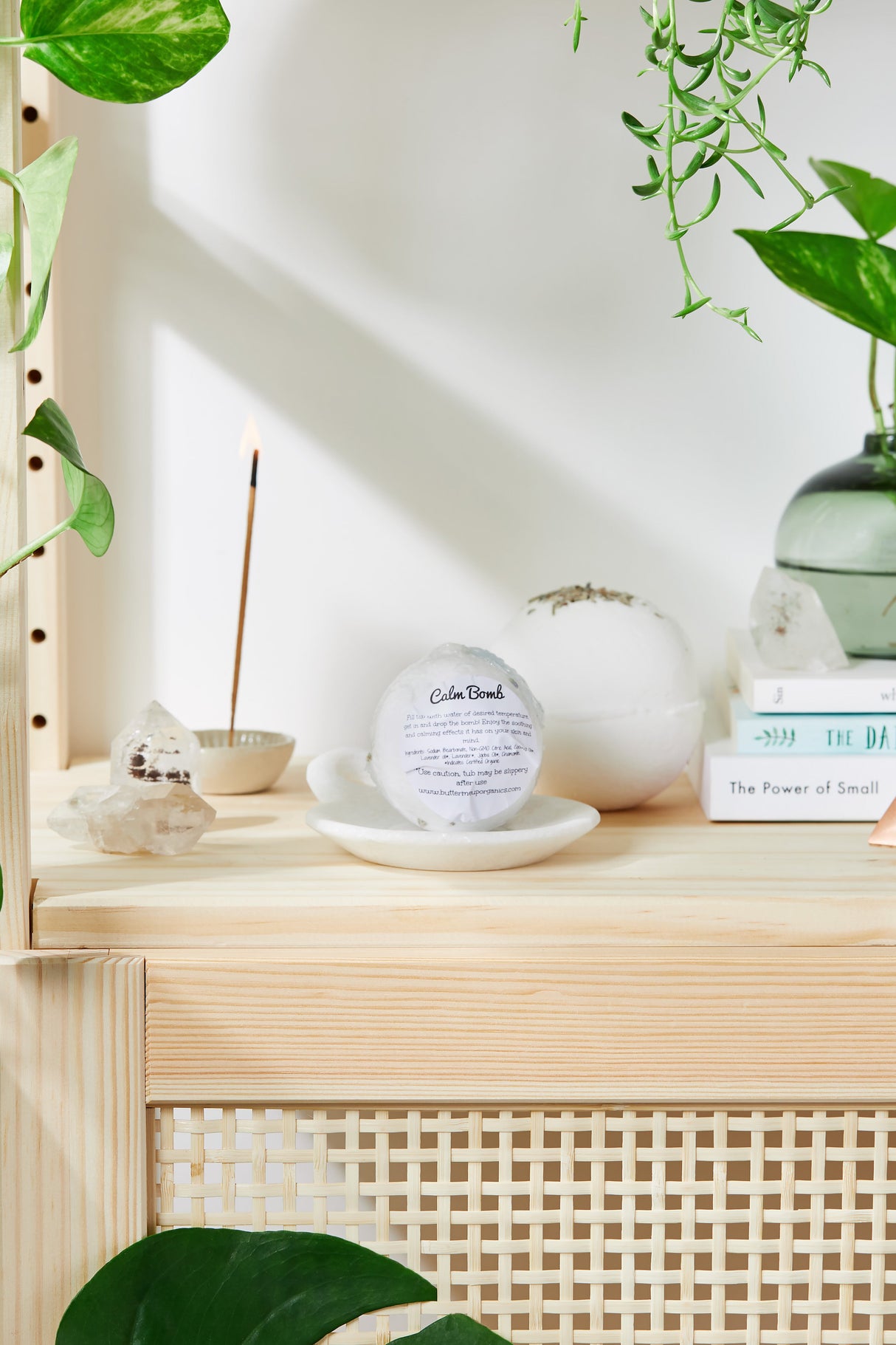 Organic Bath Bomb Calm Bomb- TWO SIZES lavender and chamomile bath fizzie from Butter Me Up Organics