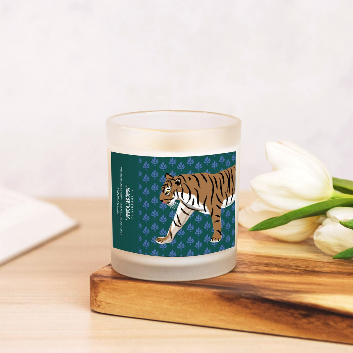 Glass Candle - Flora Tiger (Spiced Oatmilk) from CB Studio