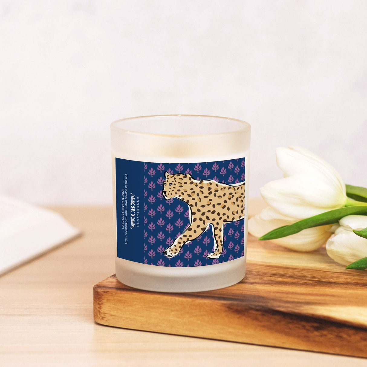 Glass Candle - Flora Leopard (Cactus Flower & Jade) from CB Studio