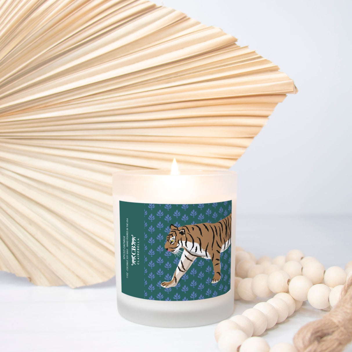 Glass Candle - Flora Tiger (Spiced Oatmilk) from CB Studio