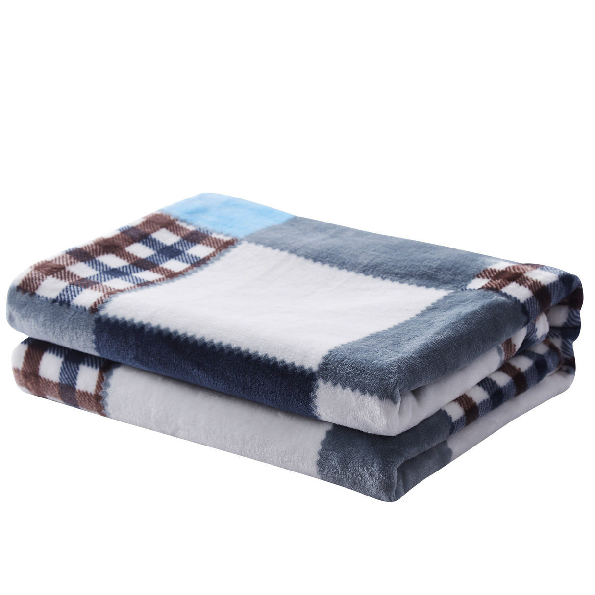Tache Blue Lake Farmhouse Super Soft Plaid Patchwork Throw Blanket (4024) from Tache Home Fashion