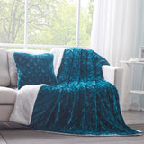 DaDa Bedding Jewel Tones Emerald Green Blue Luxury Faux Fur Throw Pillow Cover (171805) from DaDalogy Bedding Collection