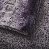 Tache Luxury Black Striped Faux Fur Throw Blanket (DY06)