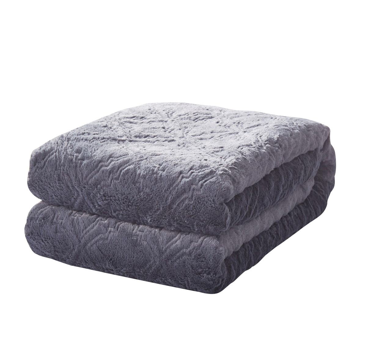 Tache Faux Fur Steel Navy Blue Diamond Trellis Pattern Throw Blanket (3390)