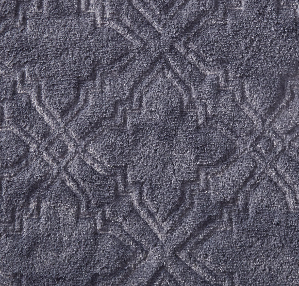 Tache Faux Fur Steel Navy Blue Diamond Trellis Pattern Throw Blanket (3390)