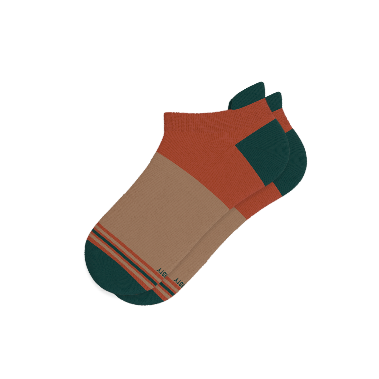 The Car Camper | Earth Tone Color Block Heel Hammock™ Ankle Socks from Shinesty