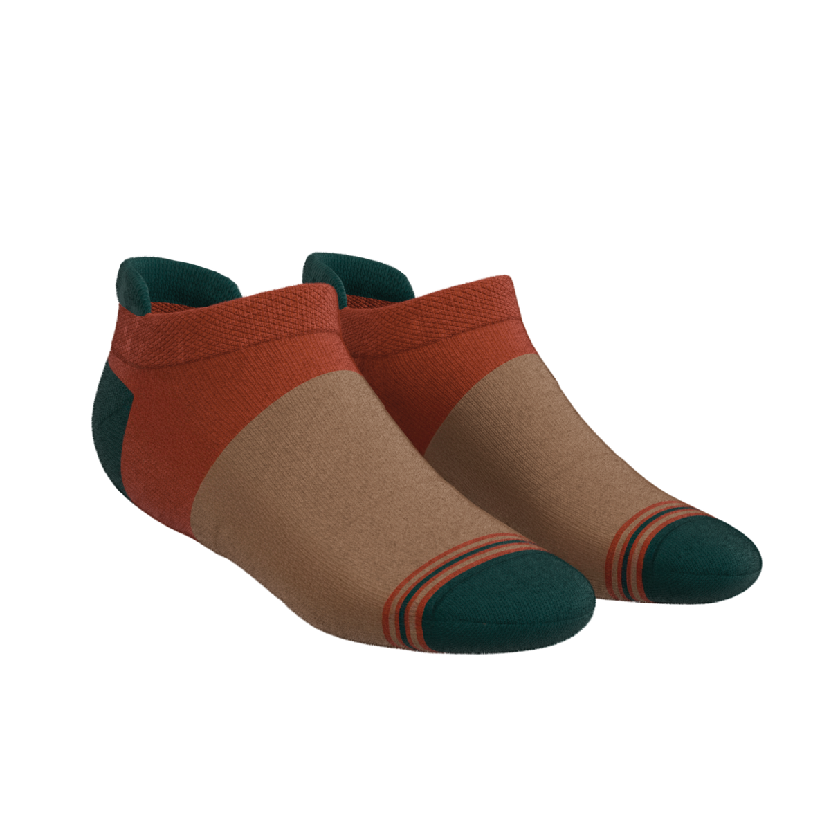 The Car Camper | Earth Tone Color Block Heel Hammock™ Ankle Socks from Shinesty
