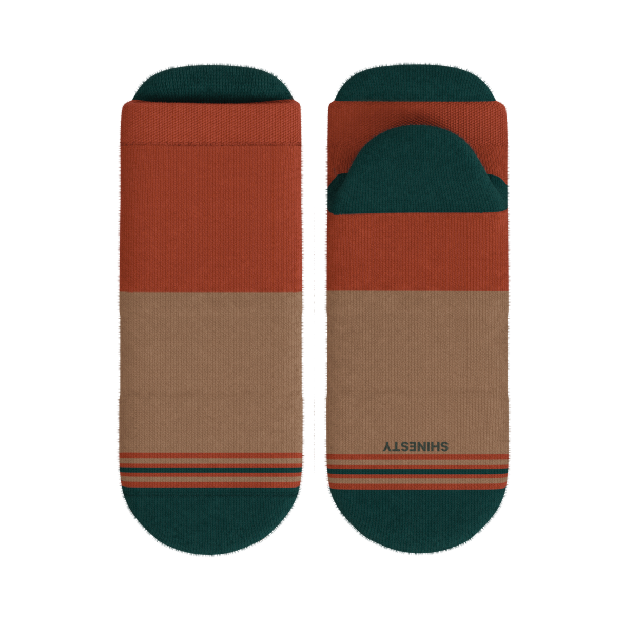 The Car Camper | Earth Tone Color Block Heel Hammock™ Ankle Socks from Shinesty