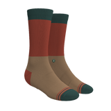 The Car Camper | Earth Tone Color Block Heel Hammock™ Crew Socks from Shinesty