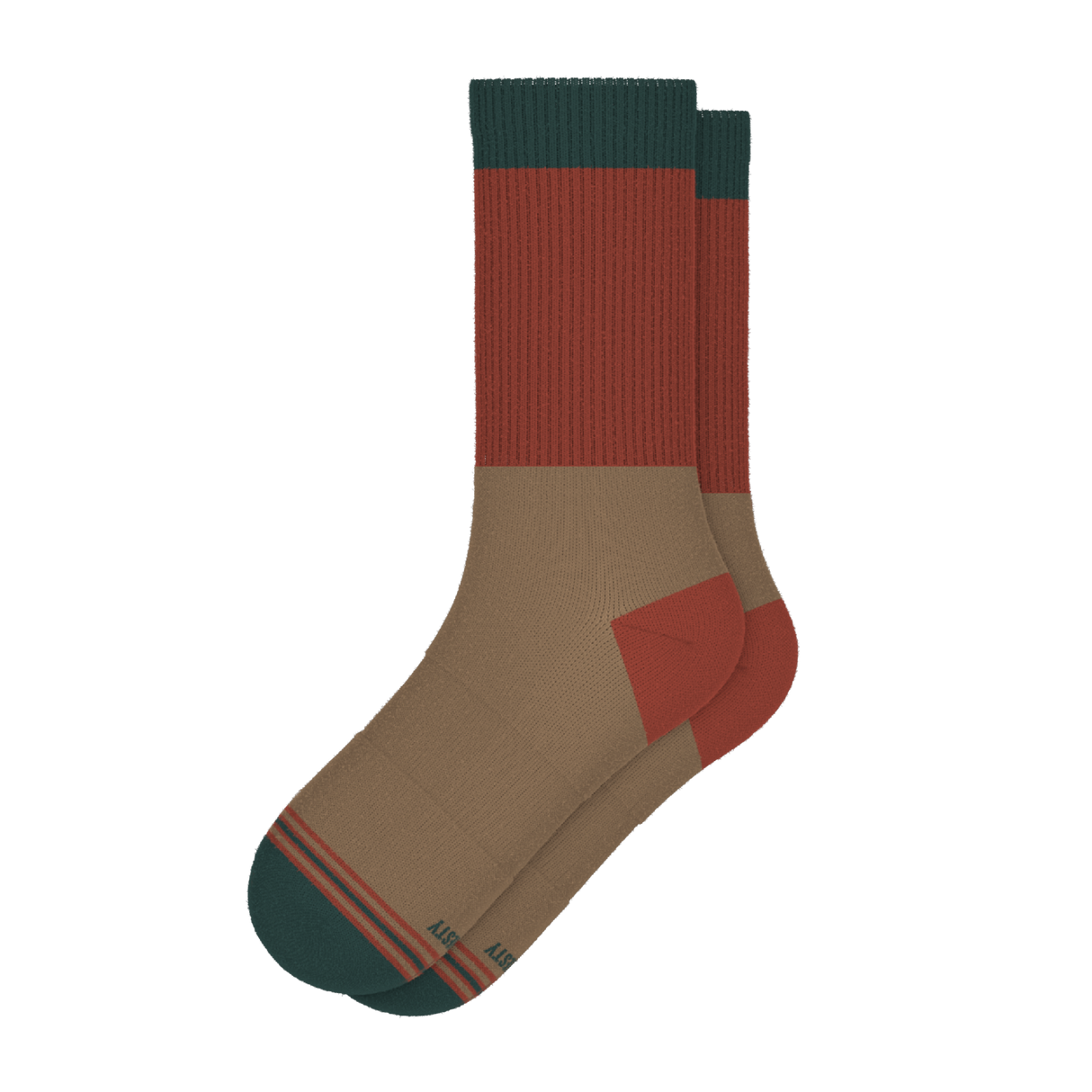 The Car Camper | Earth Tone Color Block Heel Hammock™ Crew Socks from Shinesty