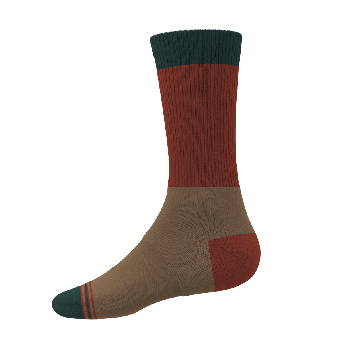 The Car Camper | Earth Tone Color Block Heel Hammock™ Crew Socks from Shinesty